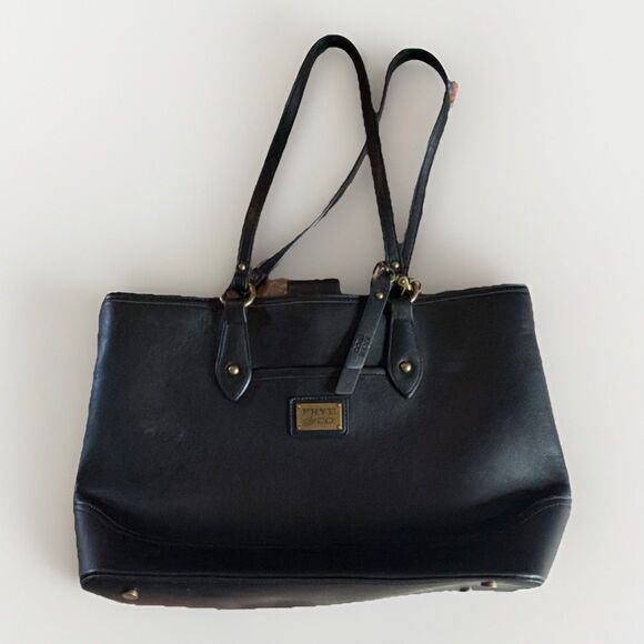 FRYE AND CO. Handbags - Frye and Co. Black Tote Shoulder Bag Magnetic Closure Gold Hardware Charm